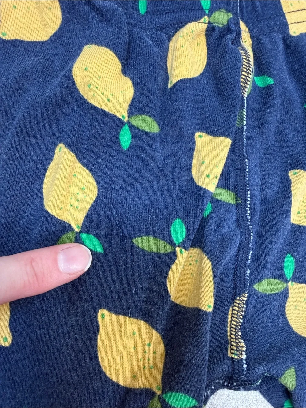 Hanna Andersson Short John Navy Lemon Print Short Pajama Set